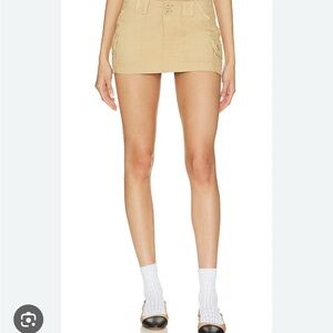 Danielle Guizio Cargo Tan Mini Skirt